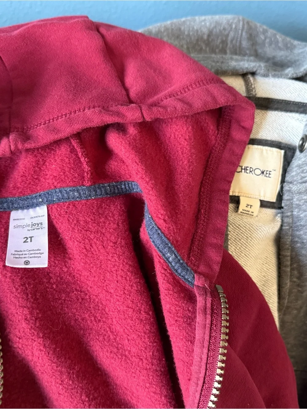 The Children's Place Gray and Burgundy Kids Jogger Set with Assorted Pants